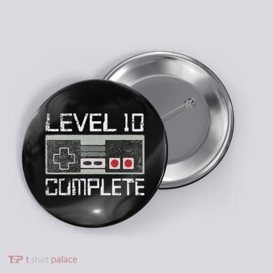Level 10 Complete 10 Year 10th Wedding Anniversary For Him Button