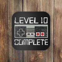 Level 10 Complete 10 Year 10th Wedding Anniversary For Him Coaster thumb 0