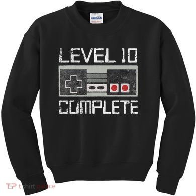 Level 10 Complete 10 Year 10th Wedding Anniversary For Him Kids Sweatshirt