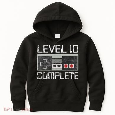 Level 10 Complete 10 Year 10th Wedding Anniversary For Him Kids Hoodie