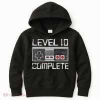 Level 10 Complete 10 Year 10th Wedding Anniversary For Him Kids Hoodie thumb 0