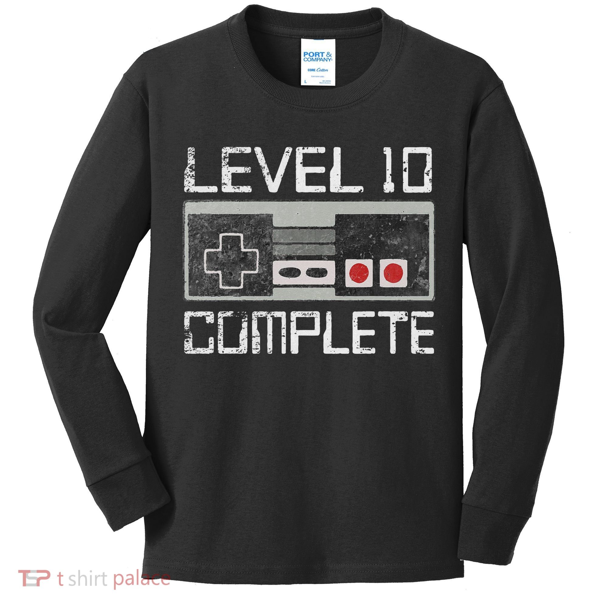 Level 10 Complete 10 Year 10th Wedding Anniversary For Him Kids Long Sleeve Shirt