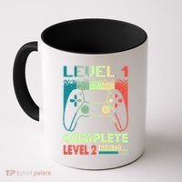 Level 1 Complete 1 Anniversary 1st Wedding Anniversary Gamer Gift Coffee Mug thumb 0