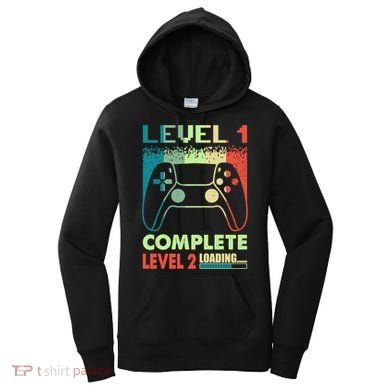 Level 1 Complete 1 Anniversary 1st Wedding Anniversary Gamer Gift Women's Hoodie