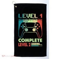 Level 1 Complete 1 Anniversary 1st Wedding Anniversary Gamer Gift Golf Towel thumb 0