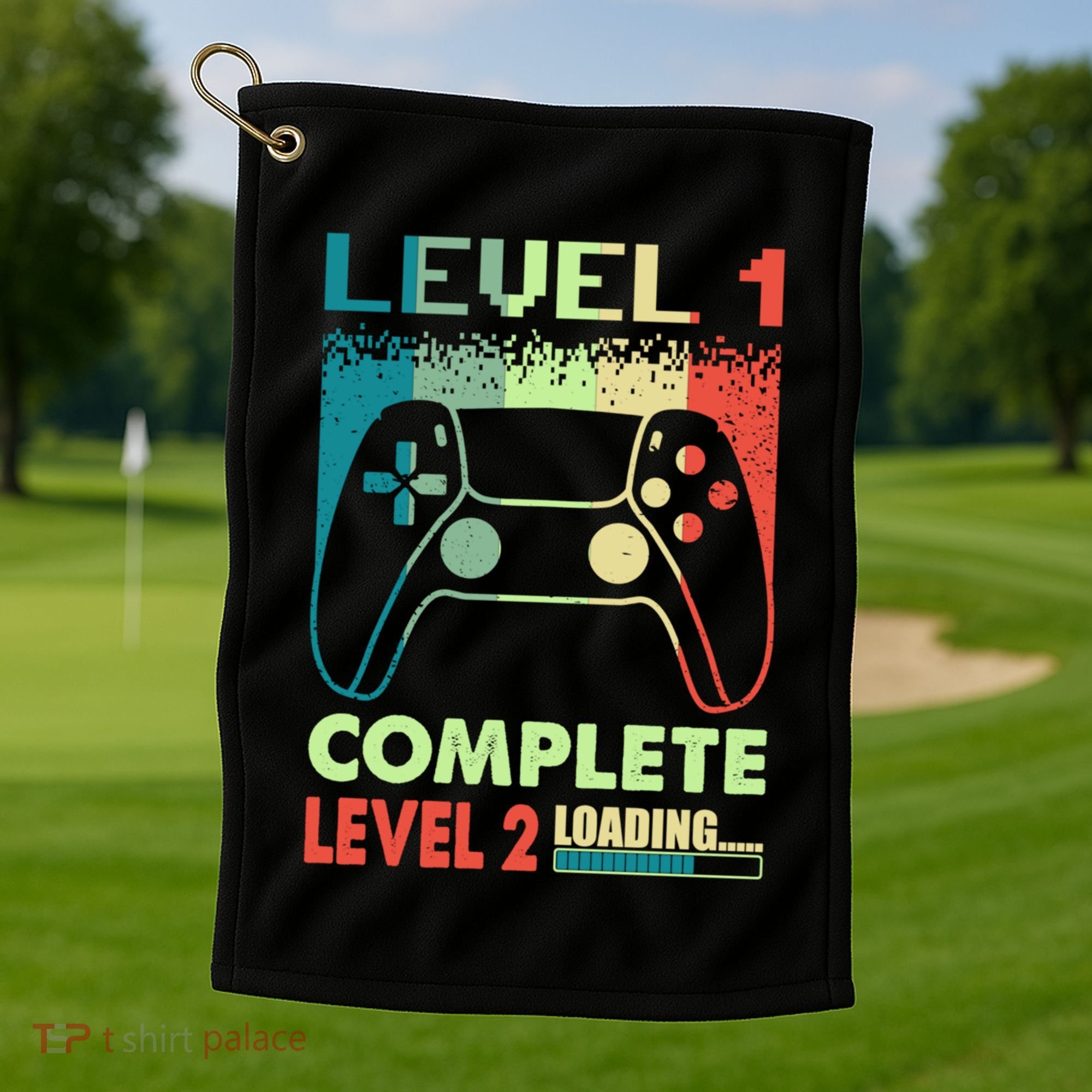 Level 1 Complete 1 Anniversary 1st Wedding Anniversary Gamer Gift Golf Towel