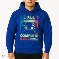 Level 1 Complete 1 Anniversary 1st Wedding Anniversary Gamer Gift Hoodie thumb 2