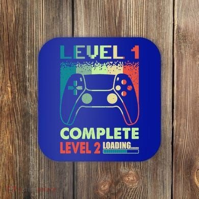 Level 1 Complete 1 Anniversary 1st Wedding Anniversary Gamer Gift Coaster