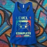 Level 1 Complete 1 Anniversary 1st Wedding Anniversary Gamer Gift Women's Tank Top thumb 3
