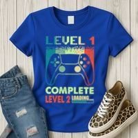 Level 1 Complete 1 Anniversary 1st Wedding Anniversary Gamer Gift Women's T-Shirt thumb 3