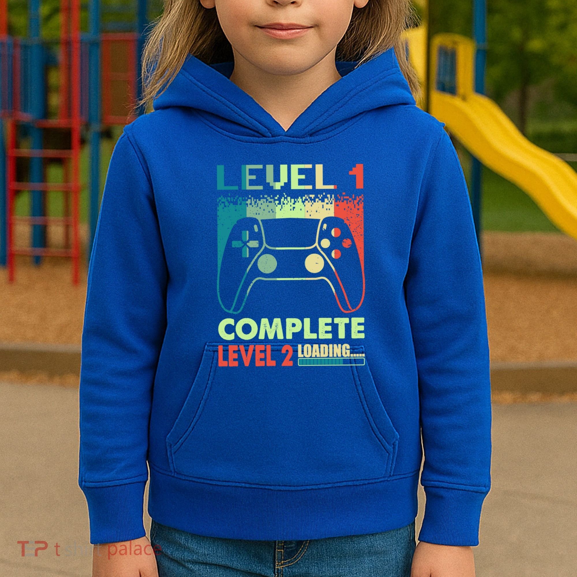 Level 1 Complete 1 Anniversary 1st Wedding Anniversary Gamer Gift Kids Hoodie
