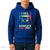 Level 1 Complete 1 Anniversary 1st Wedding Anniversary Gamer Gift Kids Hoodie thumb 4
