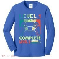 Level 1 Complete 1 Anniversary 1st Wedding Anniversary Gamer Gift Kids Long Sleeve Shirt thumb 0