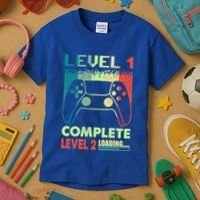 Level 1 Complete 1 Anniversary 1st Wedding Anniversary Gamer Gift Kids T-Shirt thumb 3