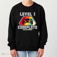 Level 1 Complete 1 Anniversary 1st Wedding Anniversary Gamer Gift Women's Sweatshirt thumb 0