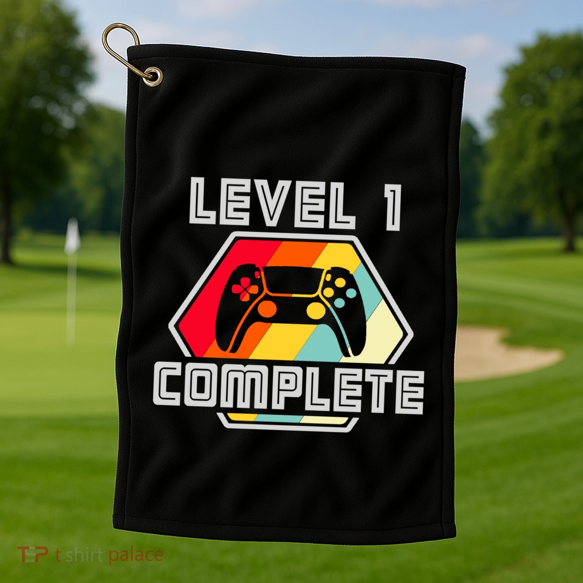 Level 1 Complete 1 Anniversary 1st Wedding Anniversary Gamer Gift Golf Towel