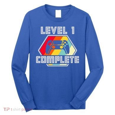 Level 1 Complete 1 Anniversary 1st Wedding Anniversary Gamer Gift Long Sleeve Shirt