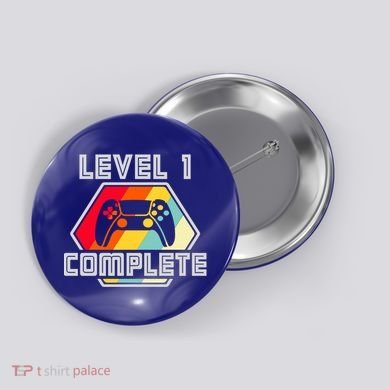 Level 1 Complete 1 Anniversary 1st Wedding Anniversary Gamer Gift Button