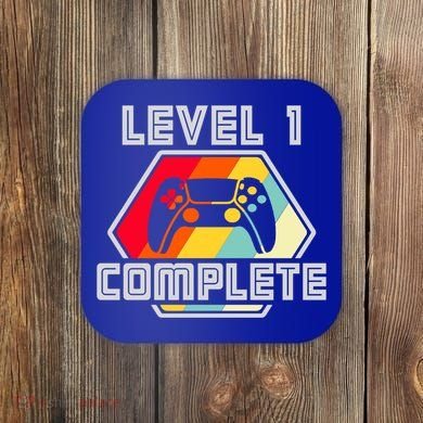 Level 1 Complete 1 Anniversary 1st Wedding Anniversary Gamer Gift Coaster