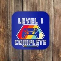 Level 1 Complete 1 Anniversary 1st Wedding Anniversary Gamer Gift Coaster thumb 0