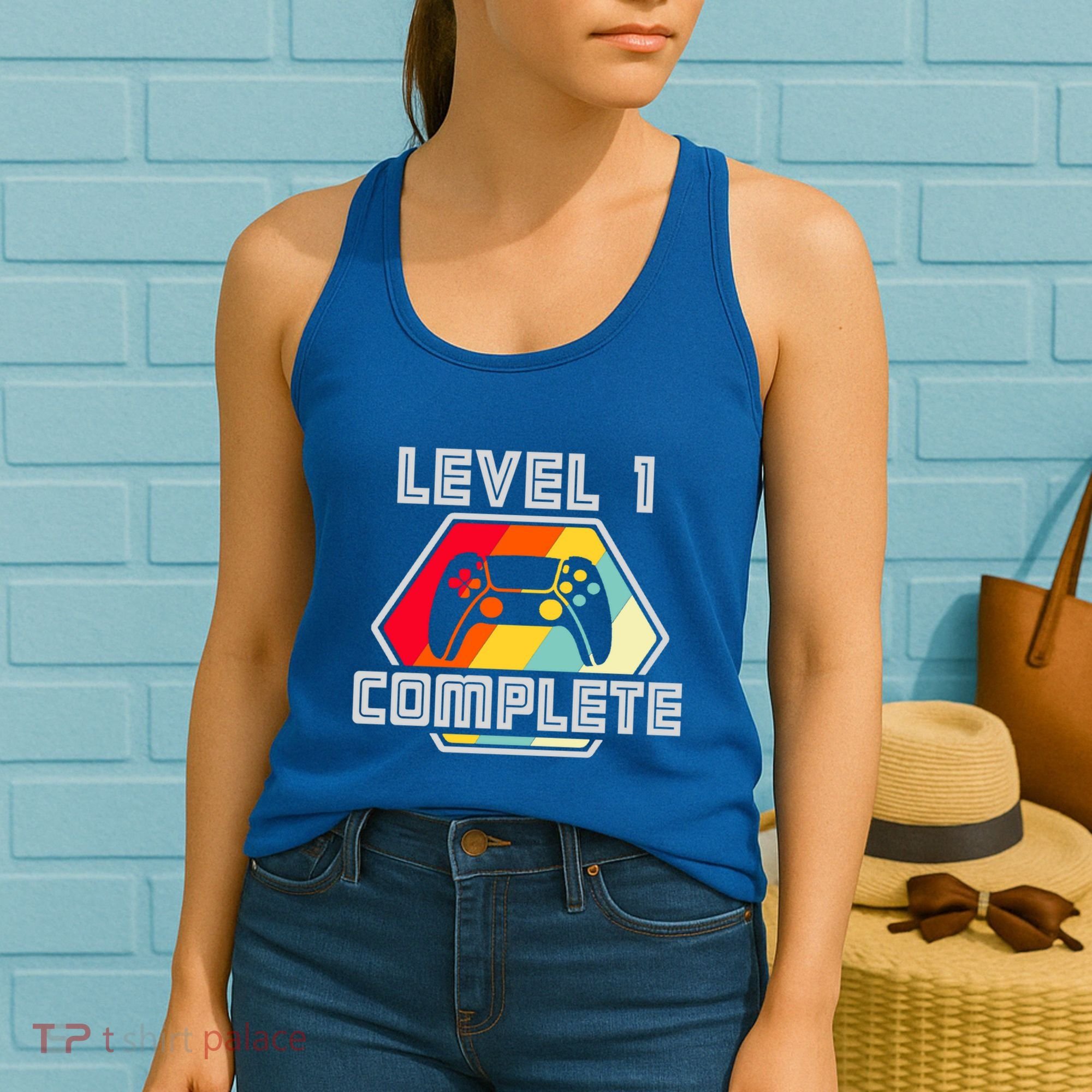 Level 1 Complete 1 Anniversary 1st Wedding Anniversary Gamer Gift Women's Tank Top