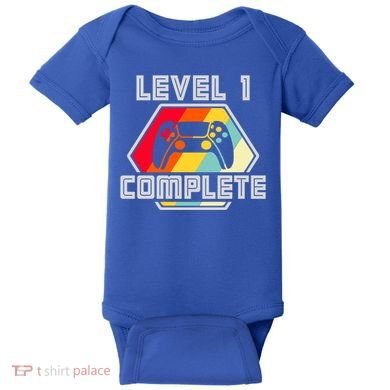 Level 1 Complete 1 Anniversary 1st Wedding Anniversary Gamer Gift Baby Bodysuit