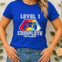 Level 1 Complete 1 Anniversary 1st Wedding Anniversary Gamer Gift Women's T-Shirt thumb 2