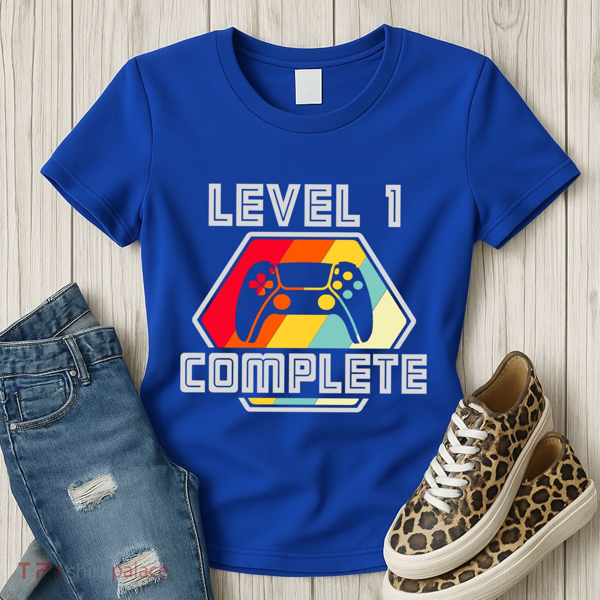 Level 1 Complete 1 Anniversary 1st Wedding Anniversary Gamer Gift Women's T-Shirt