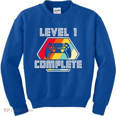 Level 1 Complete 1 Anniversary 1st Wedding Anniversary Gamer Gift Kids Sweatshirt