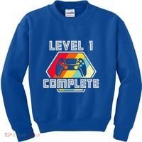 Level 1 Complete 1 Anniversary 1st Wedding Anniversary Gamer Gift Kids Sweatshirt thumb 0