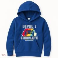 Level 1 Complete 1 Anniversary 1st Wedding Anniversary Gamer Gift Kids Hoodie thumb 0
