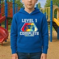 Level 1 Complete 1 Anniversary 1st Wedding Anniversary Gamer Gift Kids Hoodie thumb 2