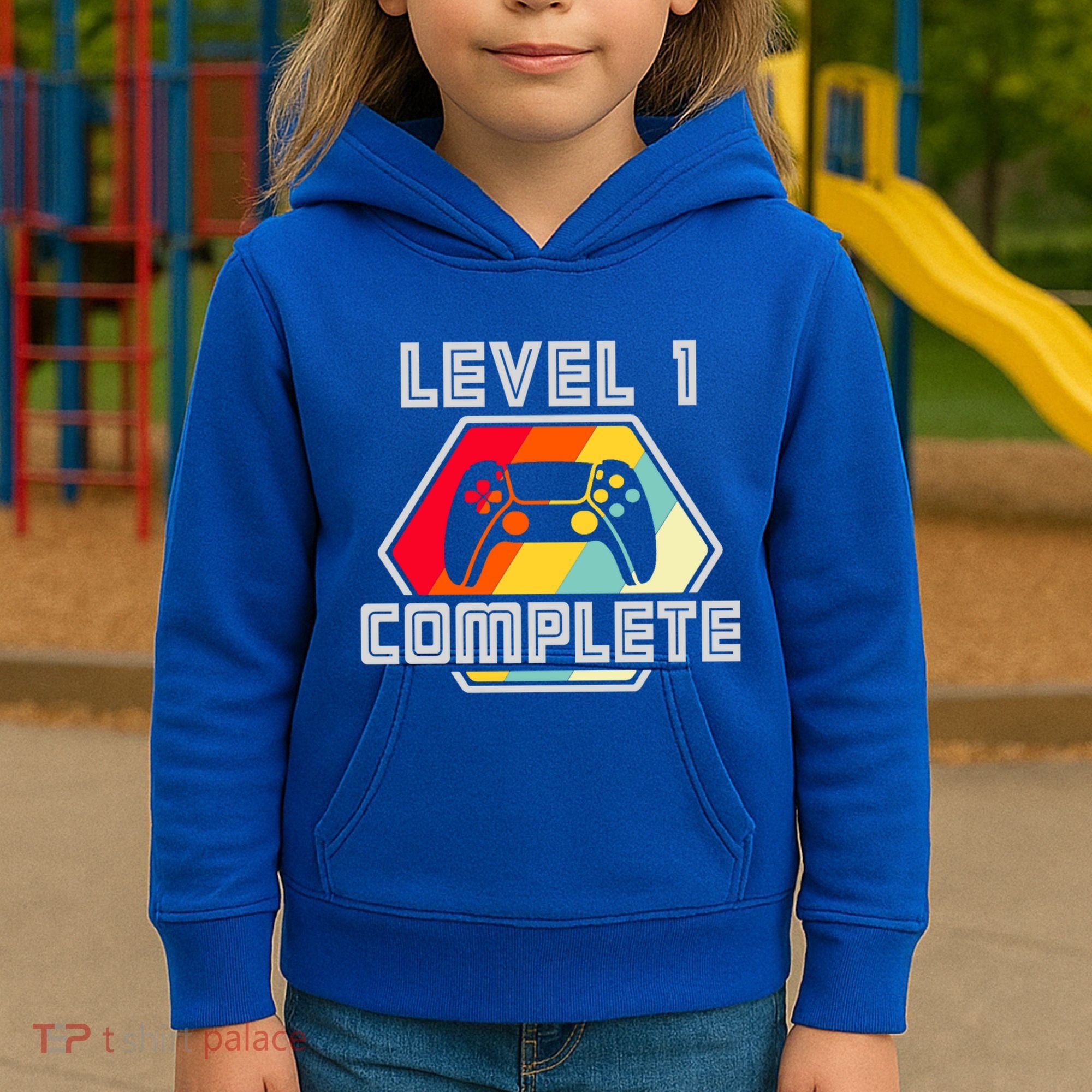 Level 1 Complete 1 Anniversary 1st Wedding Anniversary Gamer Gift Kids Hoodie
