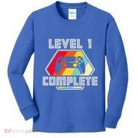 Level 1 Complete 1 Anniversary 1st Wedding Anniversary Gamer Gift Kids Long Sleeve Shirt thumb 0