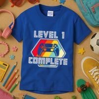 Level 1 Complete 1 Anniversary 1st Wedding Anniversary Gamer Gift Kids T-Shirt thumb 3