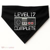 Level 17 Complete 17 Year 17th Wedding Anniversary USA-Made Doggie Bandana thumb 0