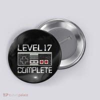 Level 17 Complete 17 Year 17th Wedding Anniversary Button thumb 0