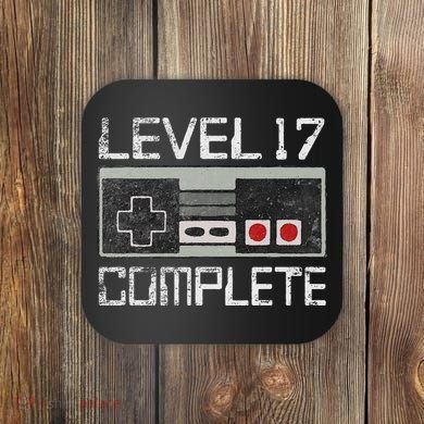 Level 17 Complete 17 Year 17th Wedding Anniversary Coaster