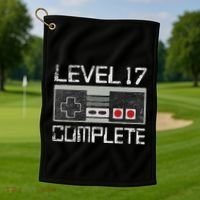Level 17 Complete 17 Year 17th Wedding Anniversary Golf Towel thumb 1