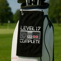 Level 17 Complete 17 Year 17th Wedding Anniversary Golf Towel thumb 2