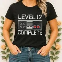 Level 17 Complete 17 Year 17th Wedding Anniversary Women's T-Shirt thumb 2