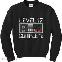 Level 17 Complete 17 Year 17th Wedding Anniversary Kids Sweatshirt thumb 0
