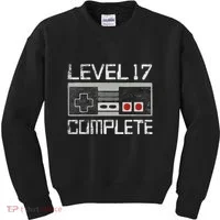 Level 17 Complete 17 Year 17th Wedding Anniversary Kids Sweatshirt thumb 0