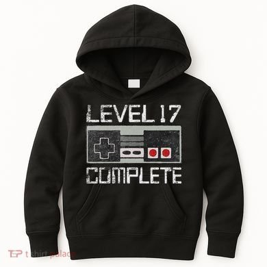 Level 17 Complete 17 Year 17th Wedding Anniversary Kids Hoodie