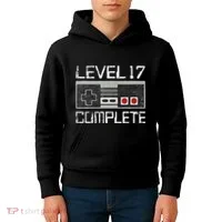 Level 17 Complete 17 Year 17th Wedding Anniversary Kids Hoodie thumb 4
