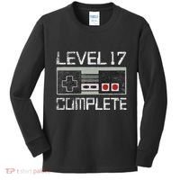 Level 17 Complete 17 Year 17th Wedding Anniversary Kids Long Sleeve Shirt thumb 0