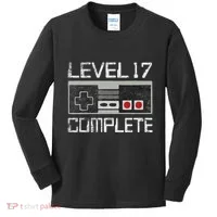 Level 17 Complete 17 Year 17th Wedding Anniversary Kids Long Sleeve Shirt thumb 0