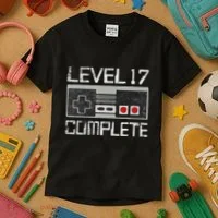 Level 17 Complete 17 Year 17th Wedding Anniversary Kids T-Shirt thumb 3