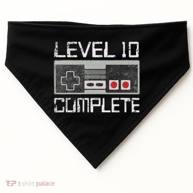 Level 10 Complete 10 Year 10th Wedding Anniversary For Him USA-Made Doggie Bandana