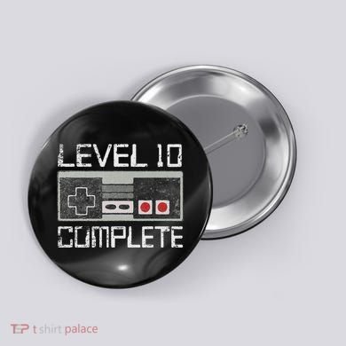 Level 10 Complete 10 Year 10th Wedding Anniversary For Him Button